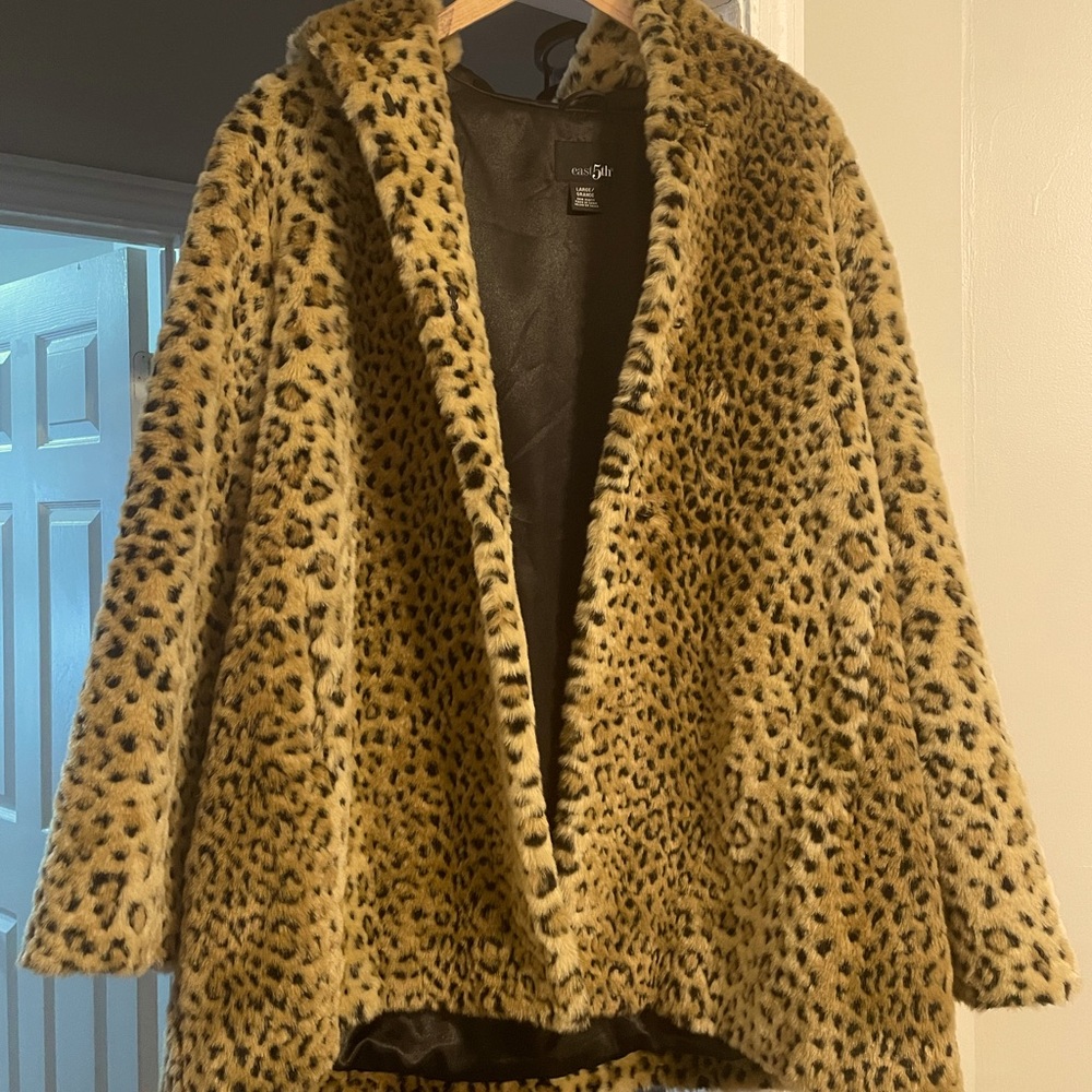 Faux-Fur Leopard-Print Coat